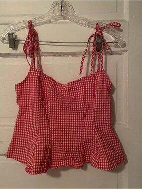 Red Gingham Crop Top